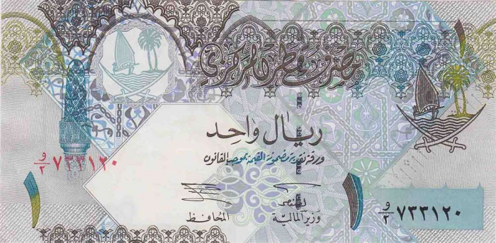 (2008) Банкнота Катар 2008 год 1 риал &quot;Птицы&quot;   XF